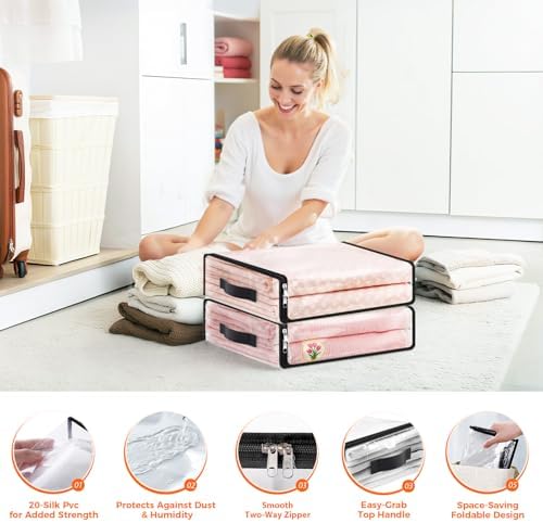 SpaceWhisper Clear Sheet Storage Bags, 10 Pack, 15.7 x 13.8 x 3.9 in - Image 3