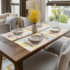 Artoid Mode Floral Vinyl Plastic Placemats Set of 6, 12x18 Inch Washable - Image 5