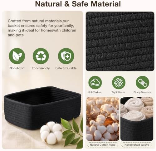 3 Pack Small Baskets for Organizing, Woven Storage Baskets for Shelves - Image 3