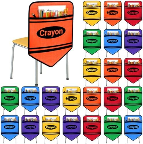 24 Pack Chair Pockets Classroom Crayon 17x18 Inch Chair Back Seat Sack Chairs by akaixiSportsLifestyle