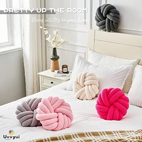 Uvvyui Knot Pillows, 14 Inch Decorative Throw Pillows Round Pillows Cushion - Image 4