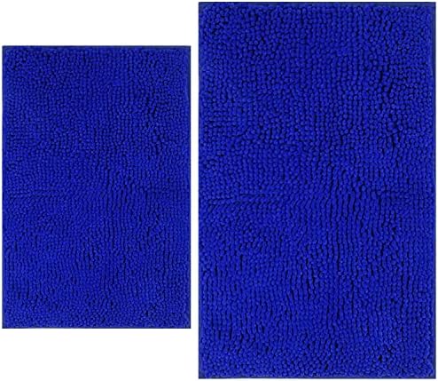 Bathroom Rugs Sets 2 Piece, Extra Soft Chenille Bath Mat Ultra Absorbent by BOANKODU