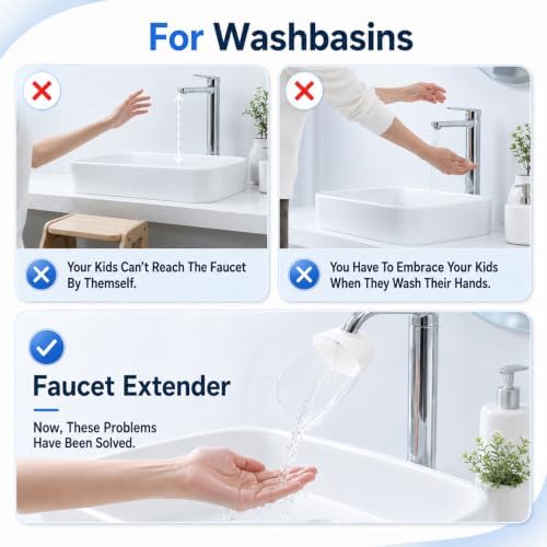 Gjinxi 2PCS Bathtub Extender Silicone Faucet Extender - Image 7