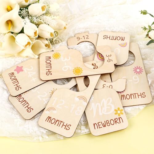 8Pcs Baby Closet Dividers for Clothes Organizer Wooden Double Sided Baby - Image 3