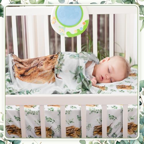 HunnmingRe Highland Cow Baby Crib Bedding Set - Image 6