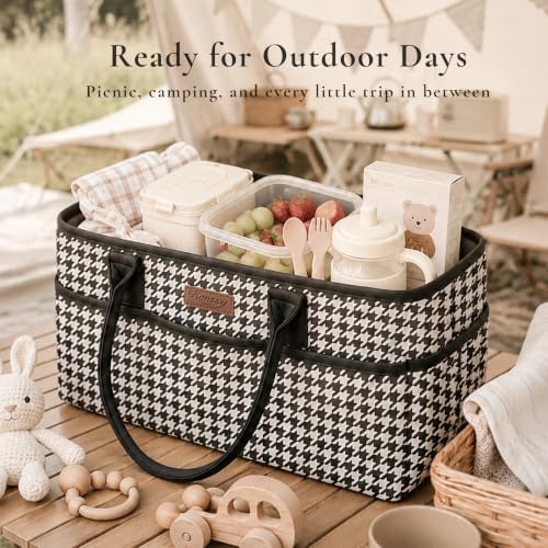 Konssy Baby Diaper Caddy Organizer, Floral Design - Image 2