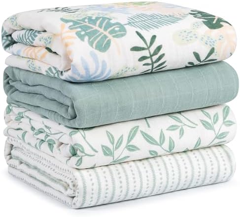 Muslin Swaddle Blankets for Newborn, Cotton Receiving Blanket by CivaruaKids