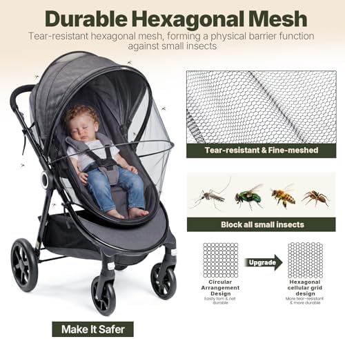 Orzbow Baby Mosquito Net for Stroller, Universal Fit, Breathable - Image 3