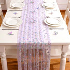 4 Pcs Iridescent Butterfly Table Runner Purple Glitter - Image 5