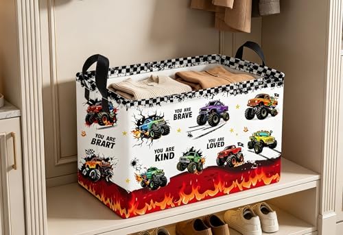 Essme Rectangular Car Baskets, Monster Truck Storage Box, Cute Basket - Image 3