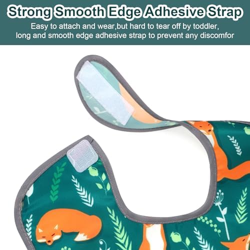 Accmor Baby Bibs for Eating, Waterproof Mess Proof Baby Toddler Bibs, Apron - Image 2