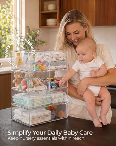 Stackable Storage Drawer Organizers Set of 6 - Image 5