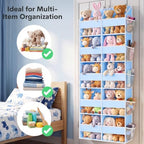 Blue Over the Door Organizer 5 Tiers, Extra Large Behind Door Storage of 10 - Image 6
