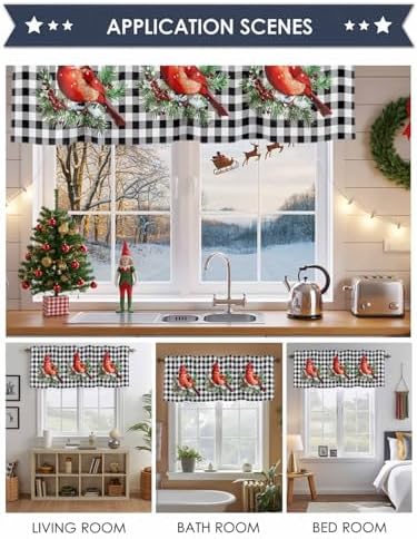 Vandarllin Christmas Kitchen Curtains Valances - Image 6