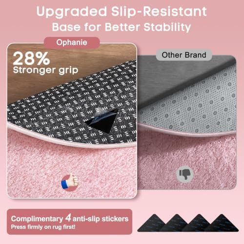 Ophanie Round Rugs 6Ft Pink Circle Area Rug, Fuzzy Bedroom Carpet, Large Shag - Image 4