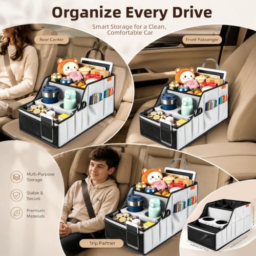 Car Seat Organizer Back Front Captains Seats Storage Travel - Image 4