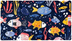 Bathtub Mat Non Slip 26.8x15.1 Inch, Underwater Fish Pattern Shower Mat by Anna+Cowper