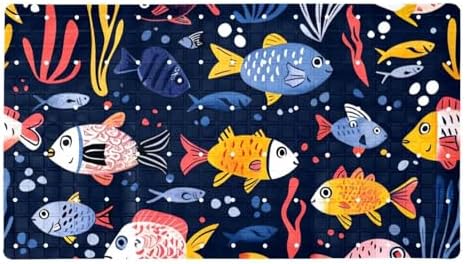Bathtub Mat Non Slip 26.8x15.1 Inch, Underwater Fish Pattern Shower Mat by Anna+Cowper