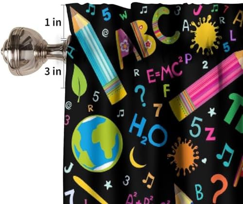 Alphabet Valances Curtains Colorful Stationery Learning Education Window - Image 3