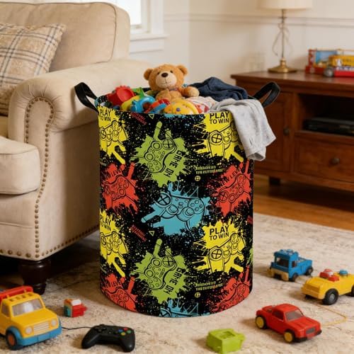 Game hamper, Waterproof foldable Kids laundry basket, Nursery Hamper, Games - Image 4