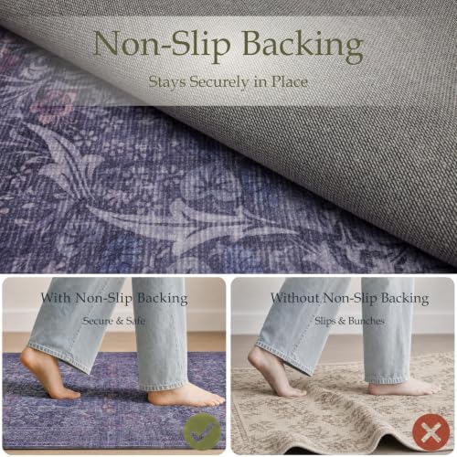 JOLLYVOGUE 8x10 Area Rugs for Living Room, Vintage Washable Rug - Image 4