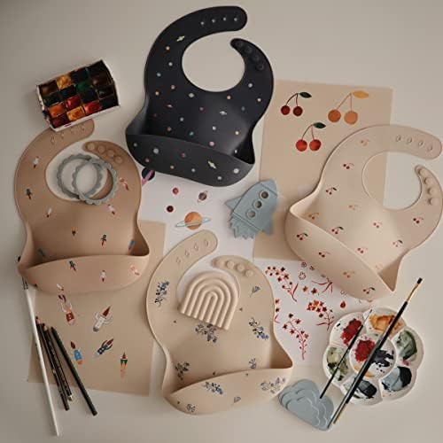 mushie Silicone Baby Bib | Adjustable Fit Waterproof Bibs - Image 6