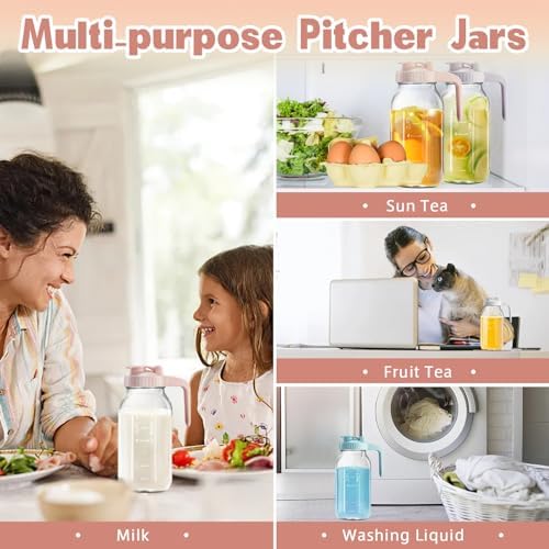 Mason Jar with Pour Spout Lid V-shaped, 2 Quart Iced Tea Pitcher Double Leak - Image 5