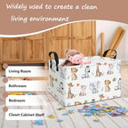 Rectangular Safari Animal Storage Bin, Fabric Closet Organizer Basket - Image 4