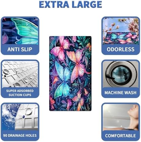 MUKJHOI Shower Mat 27x15 Inch Non Slip Bathtub Mat - Image 4