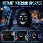 2 Pack Scary Headrest Covers for Cars, Funny Scary Face Auto Seat Elastic - Image 6