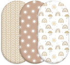 Baby Bassinet Sheets Girl Boy, 3 Pack Fitted Bassinet Sheet by CivaruaKids