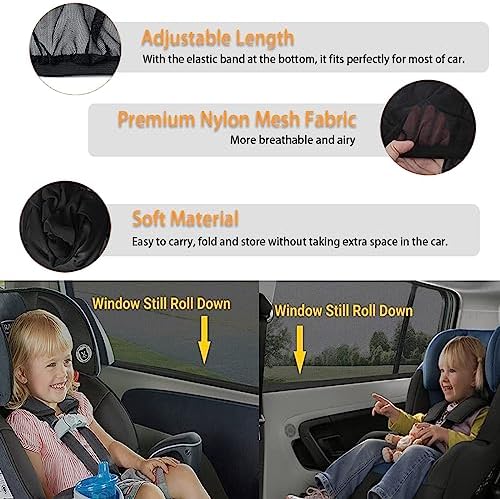 Ziciner Car Window Shade, Heat Block and UV Rays Protection, Breathable Mesh - Image 5