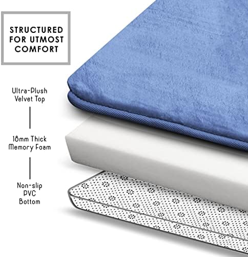 Clara Clark 3 Piece Bathroom Rugs Bath Mat Set, Velvet Memory Foam Bath Mats - Image 5