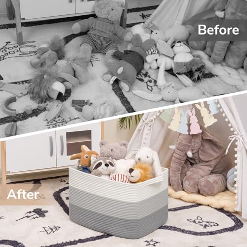 Goodpick 50L Large Woven Storage Basket, Gradient Gray - Image 7