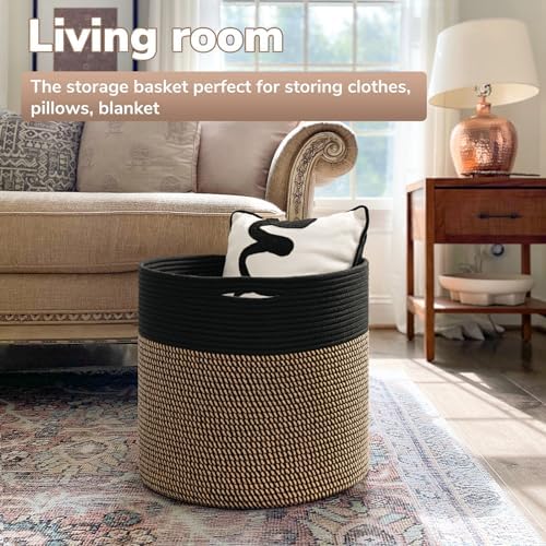 Goodpick Wicker Blanket Basket Living Room, Toy Storage - Image 2