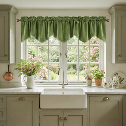 StangH Grass Green Valance for Windows 52x18 Inch, 1 Panel by StangH