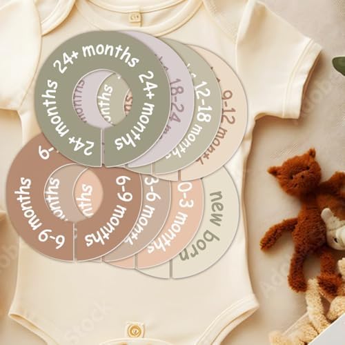 cephira Baby Closet Dividers for Clothes – Earth Tone Round Baby Clothes - Image 5