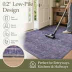 JOLLYVOGUE Entryway Rug, 2x3 Washable Vintage Floral Rug, Twilight Purple - Image 6