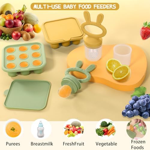 Baby Breastmilk Popsicle Molds & Baby Fruit Feeder, Baby Food Freezer Tray - Image 7