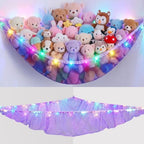 Stuffed Animals Hammock with LED Light Toy Net Room Decor Corner Storage by UnicornCastle