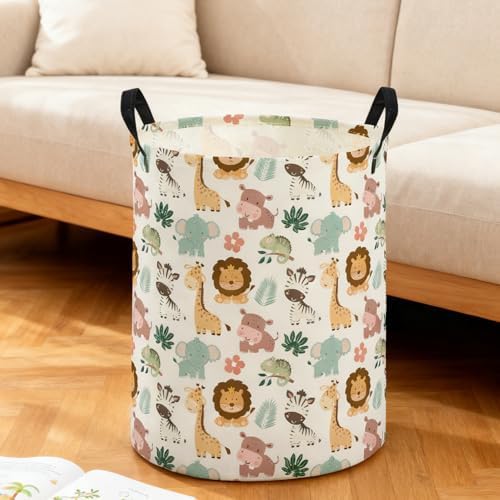 ESSME Kids Laundry Basket, Animal Hamper Collapsible Canvas Waterproof Storage - Image 3