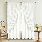ASPMIZ Linen Curtains for Living Room Double Layer Curtains by ASPMIZ