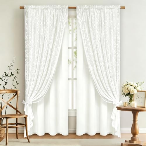 ASPMIZ Linen Curtains for Living Room Double Layer Curtains by ASPMIZ