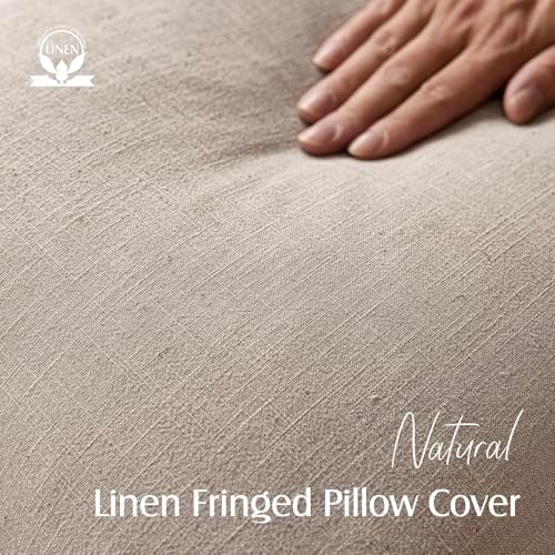 Foindtower Decorative Linen Fringe Throw Pillow Covers Boho Farmhouse Cushion - Image 2