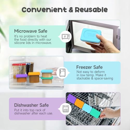 MORLIKE LIVING Baby Food Storage Covers Fit Gerber Tubs, 4 Pack - Image 6