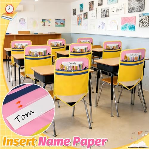 12 Pack Pencil Chair Pockets for Classrooms 17x18 Inch Seat Sacks - Image 4
