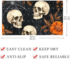 Shower Mat Non Slip 26.8 x 15.1 Inches, Skull Flowers Bathtub Mat Shower Stall - Image 4