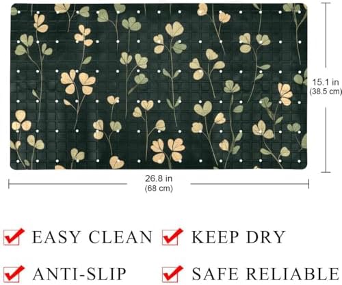 Bathtub Mat Non Slip 26.8x15.1 Inch, Clovers Shower Mat - Image 4