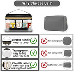 Chenille Letter Clear Makeup Bags Stuff Pouch, Preppy Patch Makeup Bag Zipper - Image 4