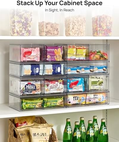 Vtopmart Clear Stackable Storage Drawers Set of 5, Plastic Organizer Bins - Image 6